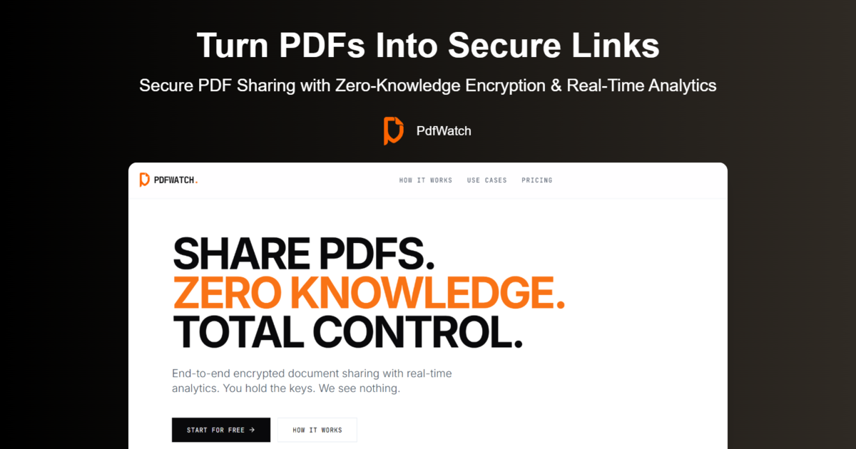 Pdf Tracking Tools PdfWatch | Secure PDF Tracking & Private Document Sharing
